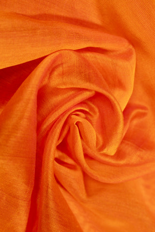 Orange Yellow Dual Tone Color Block Maheshwari Saree