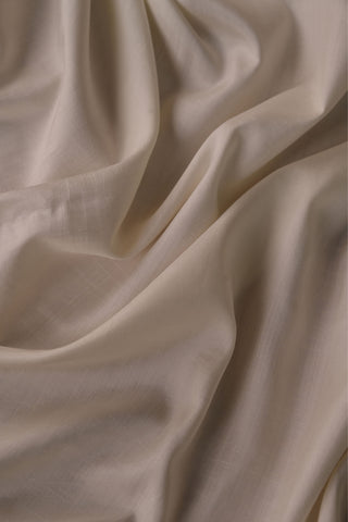 Off-White Chiniya Silk Saree with gold border
