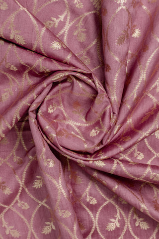 Soft Blush Pink Banarasi Saree with Blooming Floral Pallu