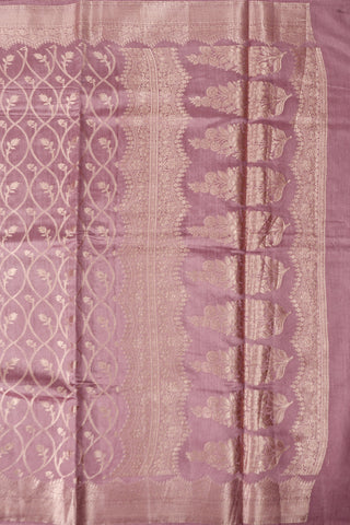 Soft Blush Pink Banarasi Saree with Blooming Floral Pallu