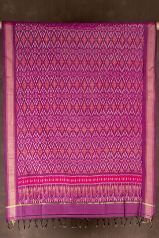 Cotton silk Ikat handloom dupatta with tassels
