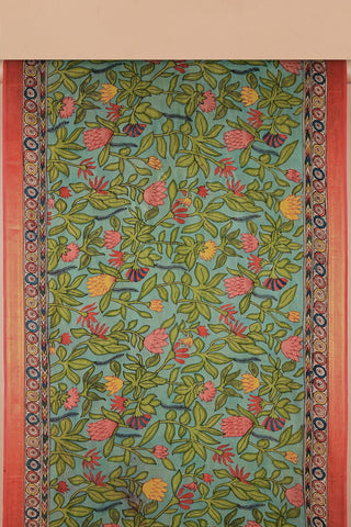 Krishna Govardhan Kalamkari silk saree