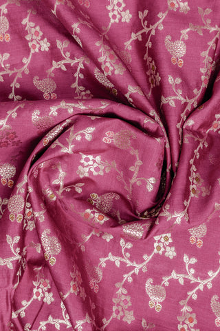 Desi Gulab Banarasi Meenkaari Saree in Gulaabi