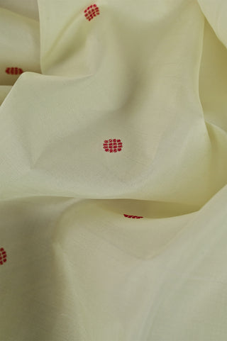 Classic Kanjivaram Silk Saree Cream Body with Radiant Red Border