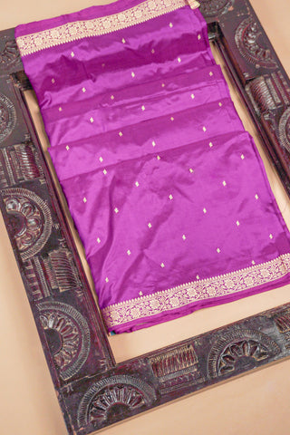 Royal Purple Pure Silk Saree with Heritage Resham Weaving handwoven silk saree