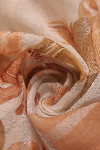 Peach Linen Saree