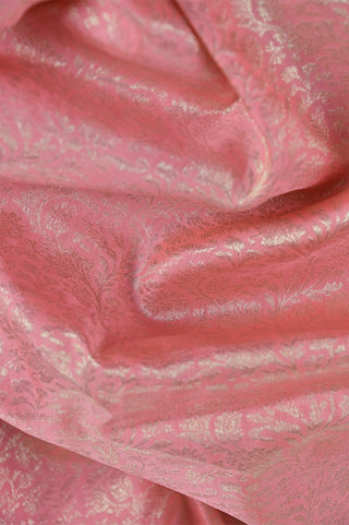 Pure Kanjivaram Saree Peach Pink with Intricate Zari Border