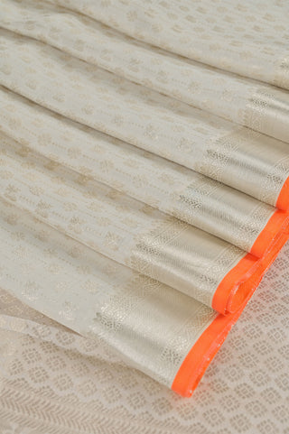 Classic Kanjivaram Silk Saree Cream Body with Radiant Red Border