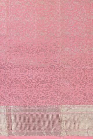 Pure Kanjivaram Saree Peach Pink with Intricate Zari Border