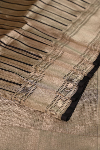 Black & Gold Silk Brocade Saree