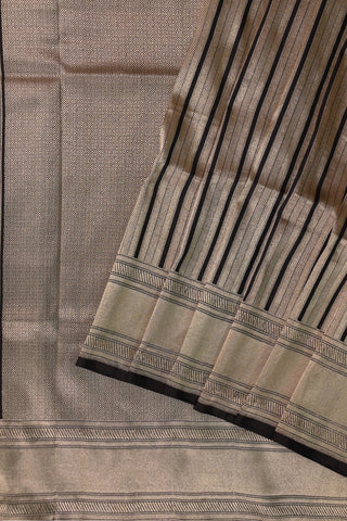 Black & Gold Silk Brocade Saree