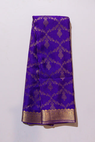 Luxurious Pure Mysore Crepe Silk Saree with Gold Zari Brocade