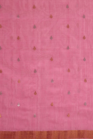 Vibrant Pink Uppada Silk Saree with Gold & Silver Zari Buttas and Striped Zari Pallu – Shop now for this Uppada silk saree online.