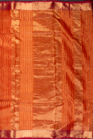 Tangerine Orange and Rani Pink Border Maheshwari Saree