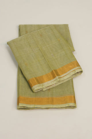 Pistachio Green Uppada Silk Saree with Gold & Silver Zari Buttas and Geometric Floral Pallu – Shop now for this Uppada silk saree online.