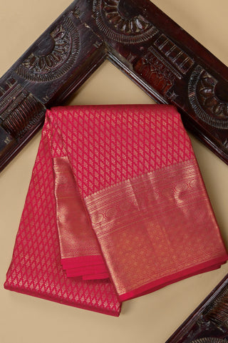 Grand Red Kanjivaram Silk Saree with All-Over Diamond Zari Weave
