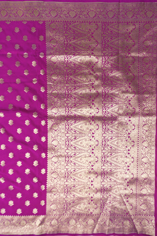 Rani Pink Alfi Floral Banarasi Saree