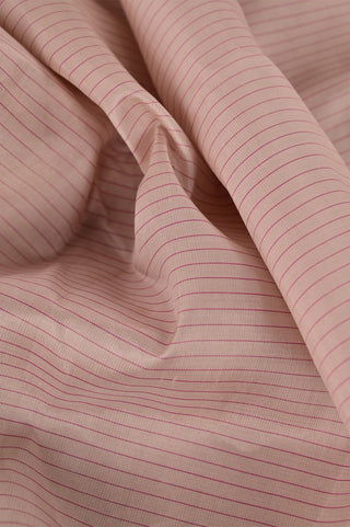 Elegant Cream Kanjivaram Silk Saree with Pink Contrast Border & Gold Zari