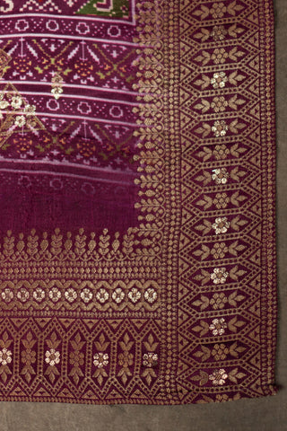 Banarasi silk dupatta with Patola print	
