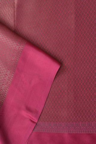 Dusty Rose Pure Silk Saree with woven motifs