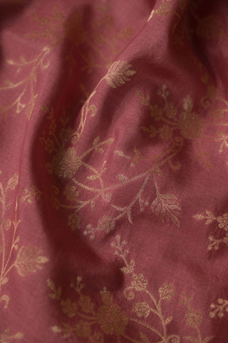Dusty Rose Pure Silk Saree with woven motifs