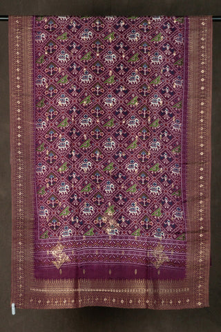 Banarasi silk dupatta with Patola print	