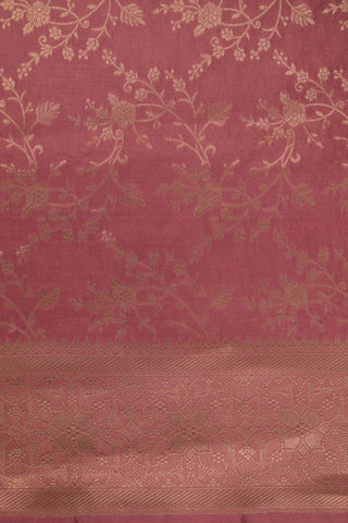 Dusty Rose Pure Silk Saree with woven motifs