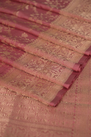 Dusty Rose Pure Silk Saree with woven motifs