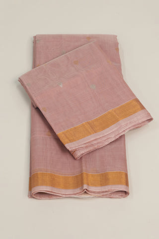 Rose Pink Uppada Silk Saree with Gold & Silver Zari Buttas and Elegant Gold Border – Shop now for this Uppada silk saree online.