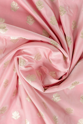 Sunehri Bel Baby Pink Gold Zari Banarasi saree