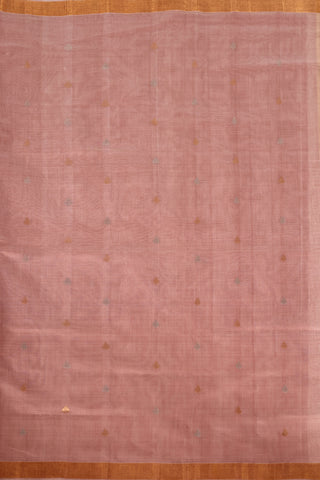 Rose Pink Uppada Silk Saree with Gold & Silver Zari Buttas and Elegant Gold Border – Shop now for this Uppada silk saree online.