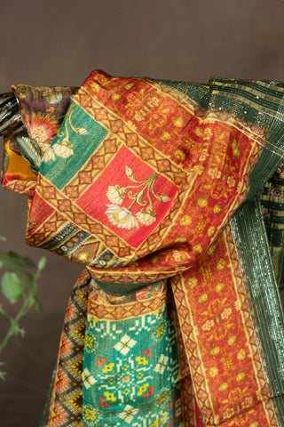 Banarasi Dola silk dupatta with floral print	