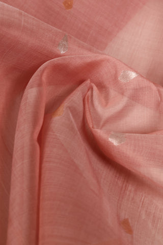 Rose Pink Uppada Silk Saree with Gold & Silver Zari Buttas and Elegant Gold Border – Shop now for this Uppada silk saree online.