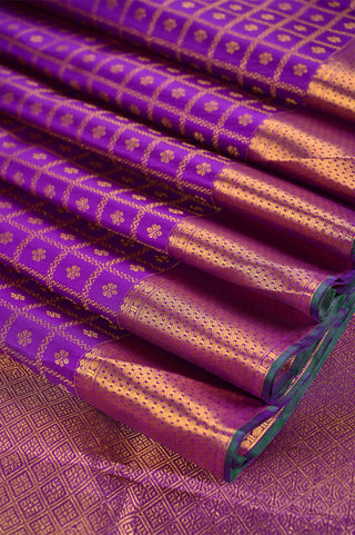 Majestic Purple Silk Saree with Grand Gold Zari & Paisley Motifs