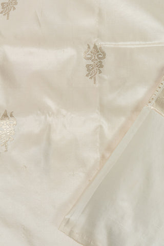 Off-White Banarasi Pure Silk Saree with Trishul-Damru Motifs