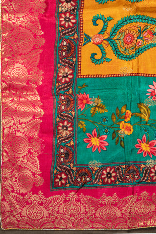 Floral art Banarasi Dola silk dupatta	