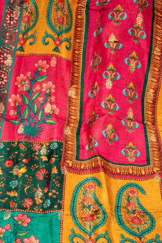 Floral art Banarasi Dola silk dupatta	