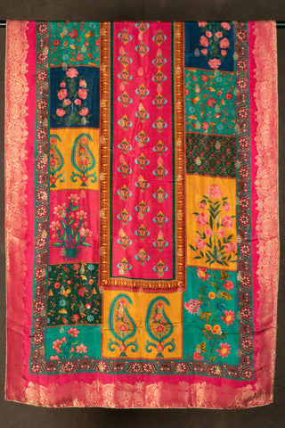 Floral art Banarasi Dola silk dupatta	