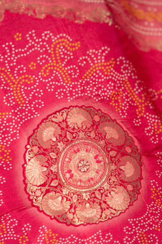 Wine maroon Banarasi dupatta with bandhej pattern	
