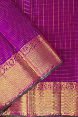 Majestic Magenta Kanjivaram Silk Saree with Gold Zari Peacock & Butta Weave