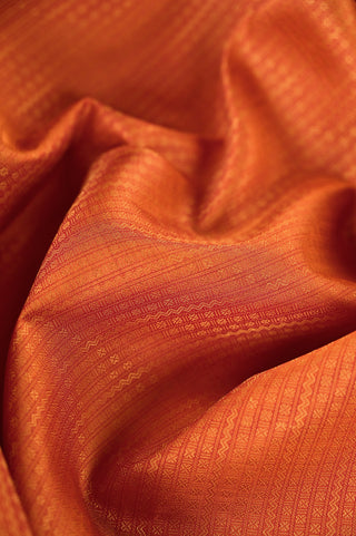 Radiant Orange Kanjivaram Silk Saree with Rani Pink Border and Gold Zari Work