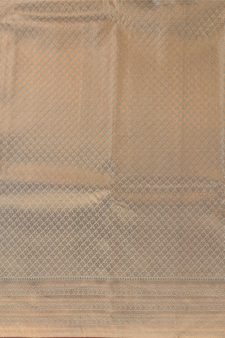 Copper Bronze Kanjeevaram Silk Saree with Subtle Self-Weave Check Patterns