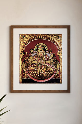 Devi Dhairya Lakshmi Tanjore Art piece
