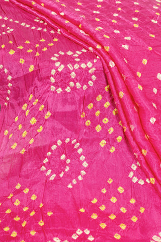 Pink Modal Satin Bandhani Saree with zari border