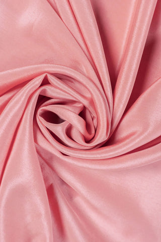 Muted Rose Pink Pure Crepe Silk Saree with Gold Zari Border & Striped Pallu