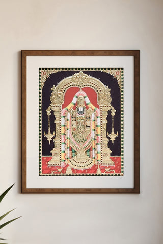 Sri Tirupati Balaji Tanjore painting