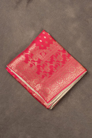 Red and rani Banarasi Dola silk dupatta with zari work