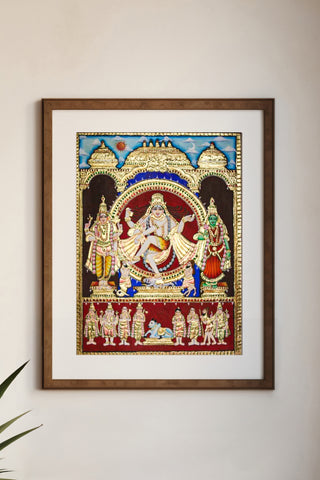 Nataraja with Shivakami Tanjore Painting