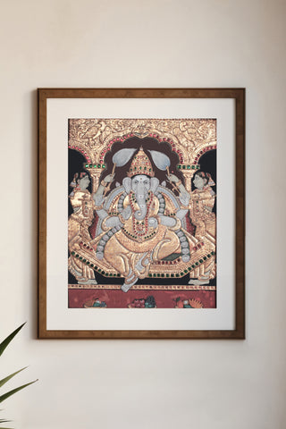 Sitting Vinayaka Tanjore Painting