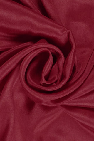 Rich Maroon Pure Crepe Silk Saree with Gold Zari Border & Striped Pallu